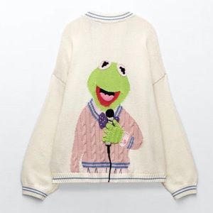 Zara kermit the frog rate cardigan sweater muppets small